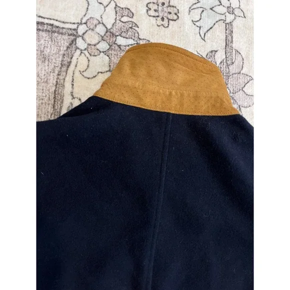 VNTG Tommy Bahama‎ Shirt Jacket Navy Blue Wool Shacket Nylon Size Medium - Picture 6 of 7